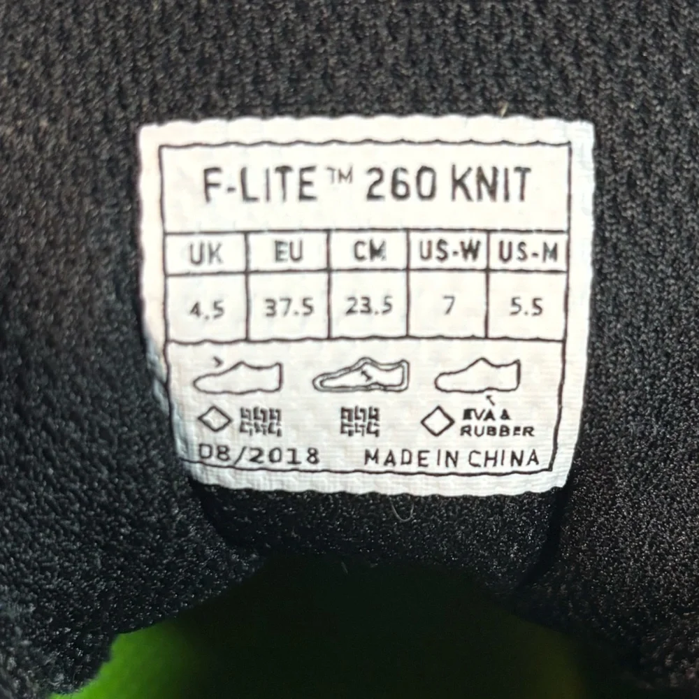 Inov-8 F-Lite 260 Knit Black Weightlifting Shoes Women’s Size 7 / Men’s‎ 5.5
